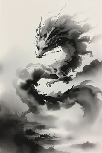 Atmospheric Ink Minimalism style reference image — minimalist landscape