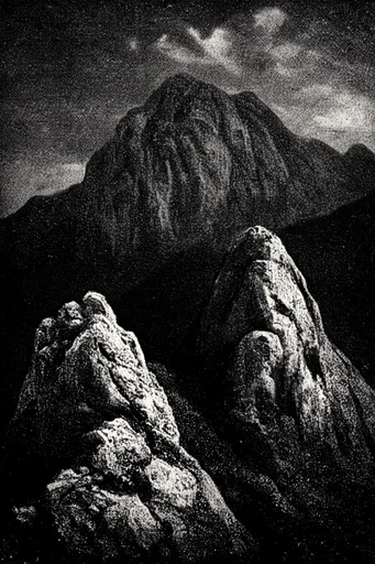 Monochrome Analog Void style reference image — high-contrast black and white