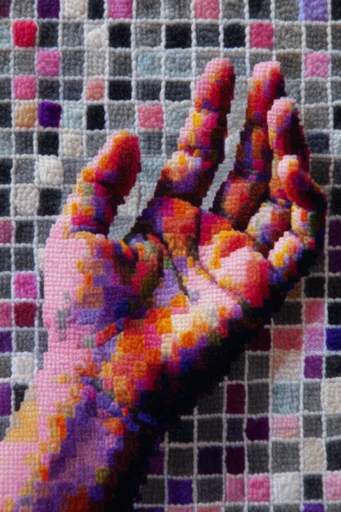 Tactile Digital Synthesis style reference image — geometric yarn structure