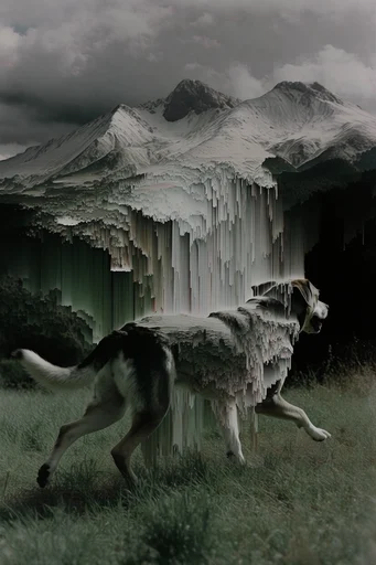 Digital Organic Glitch style reference image — computational decay