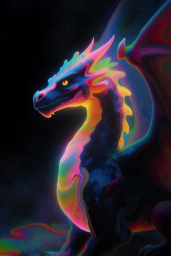 Luminous Chromatic Dissolution style reference image — high contrast dark background