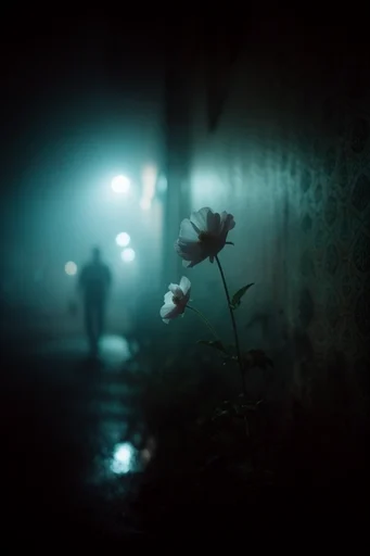 Cinematic Nocturnal Haze style reference image — mysterious high-contrast silhouette