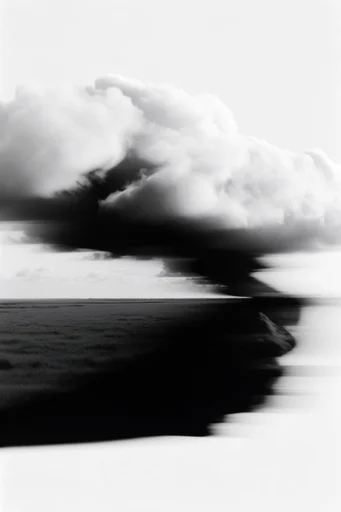 Fragmented Monochromatic Noir style AI image example 2