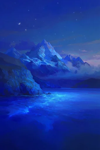 Luminous Oceanic Dreamscape style reference image — bioluminescent water
