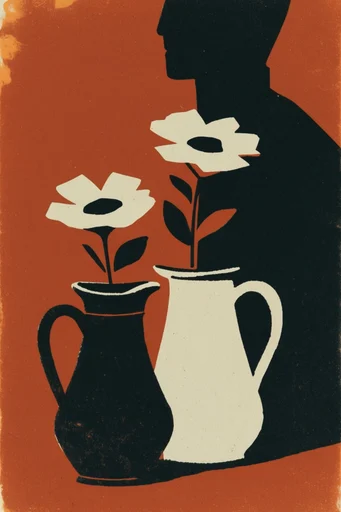 Modern Terracotta Noir style reference image — high-contrast silhouette