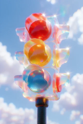 Ethereal Prismatic Dreamscape style reference image — starburst lens flare