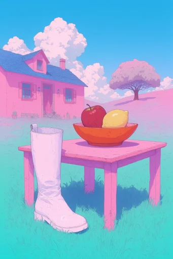 Ethereal Pastel Dreamscape style reference image — retro anime style