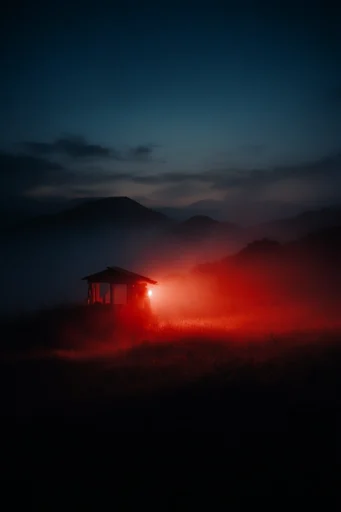 Nocturnal Liminal Chroma style reference image — deep indigo night