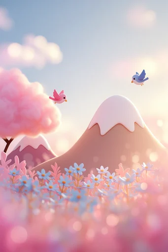 Ethereal Kawaii Whimsy style reference image — 3D digital render