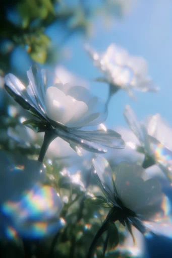 Luminous Prismatic Dreamscape style reference image — crystalline textures