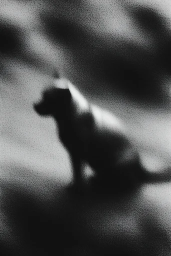 Spectral Monochrome Noir style reference image — heavy film grain