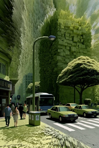 Digital Chlorophyll Glitch style reference image — surreal nature