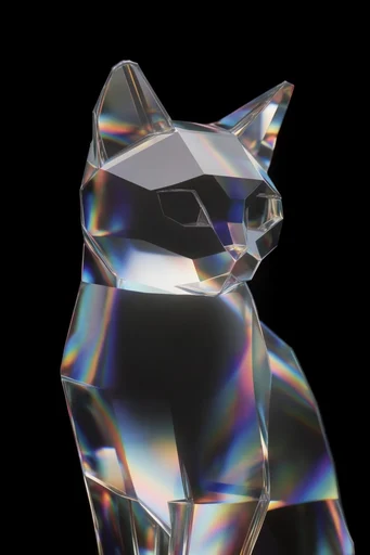 Prismatic Void Luminism style reference image — high-contrast 3D render