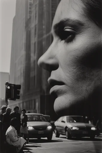 Visceral Monochromatic Noir style reference image — high-contrast monochrome