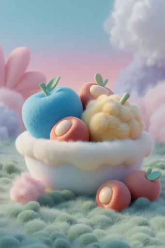 Plush Pastel Surrealism style reference image — soft pastel palette