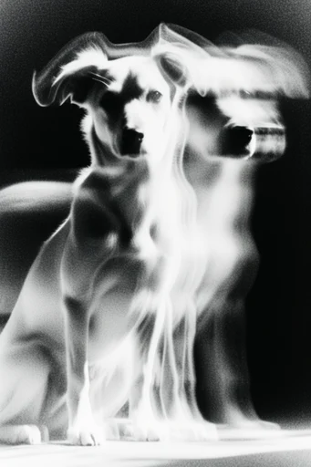 Ethereal Spectral Noir style reference image — distorted light trails
