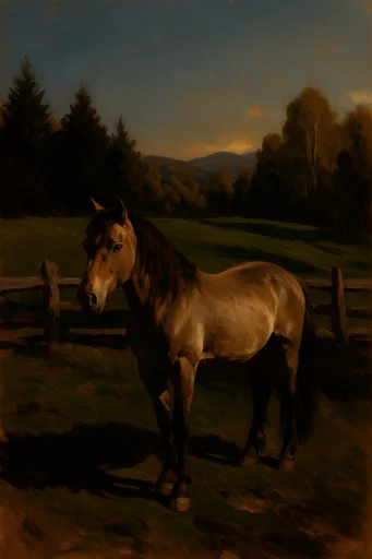 Textured Pastoral Realism style AI image example 3