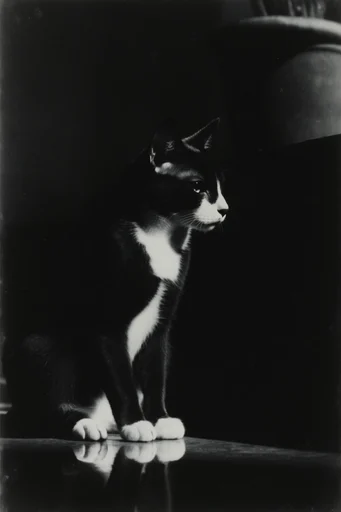 Spectral Analog Noir style reference image — ethereal silhouettes