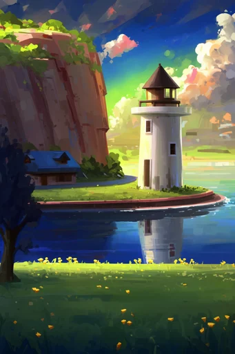 Vibrant Solar Wilderness style reference image — high-contrast lighting