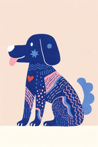 Grainy Minimalist Folk style reference image — whimsical botanical motifs