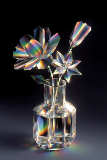 Prismatic Refraction Futurism style reference image — sharp geometric glass