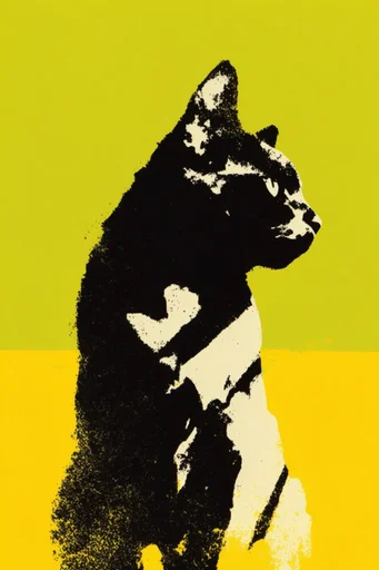 Retro-Graphic Print Synthesis style reference image — stippled texture