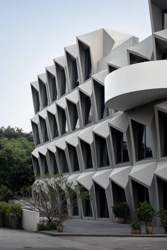 Monolithic Parametric Brutalism style reference image — minimalist modular structure