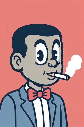 Vintage Rubber Hose Revival style reference image — limited flat color palette