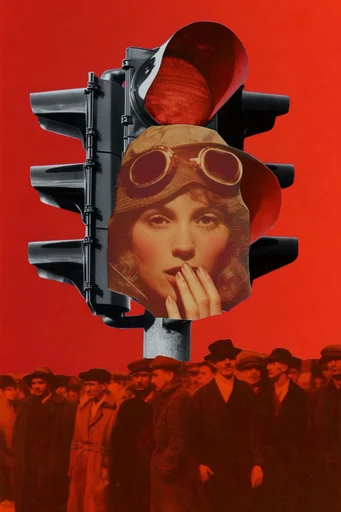 Surrealist Retro Collage style reference image — archival photomontage