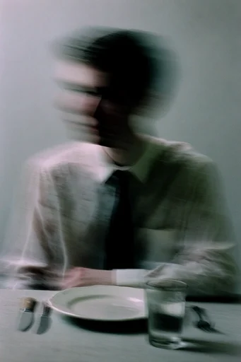 Ethereal Kinetic Fragmentation style reference image — long exposure portrait