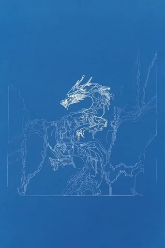 Monochrome Cobalt Surrealism style reference image — minimalist geometry