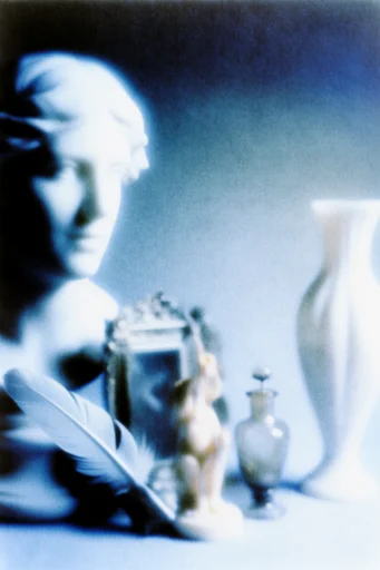 Ethereal Cyanotype Noir style reference image — deep indigo and cobalt palette
