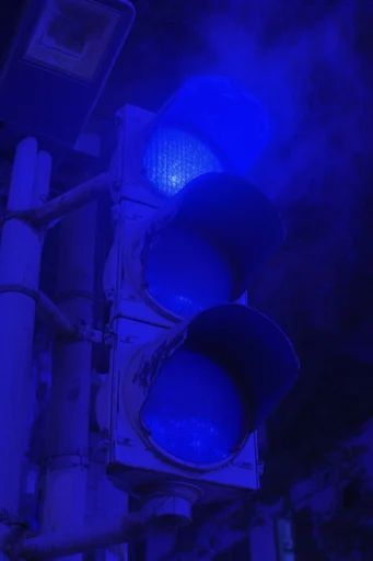 Monochromatic Cobalt Dreamcore style reference image — melancholic atmosphere