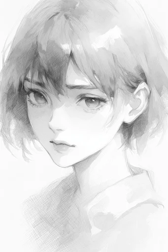 Raw Monochrome Sketchwork style reference image — gestural line art
