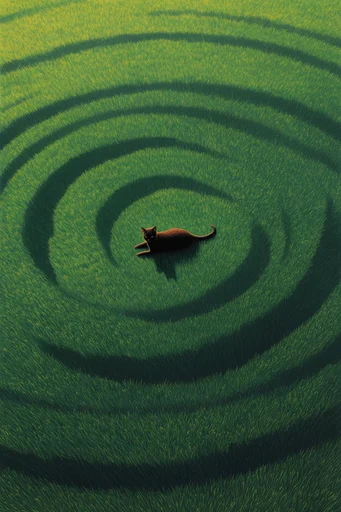 Minimalist Verdant Surrealism style reference image — solitary subject