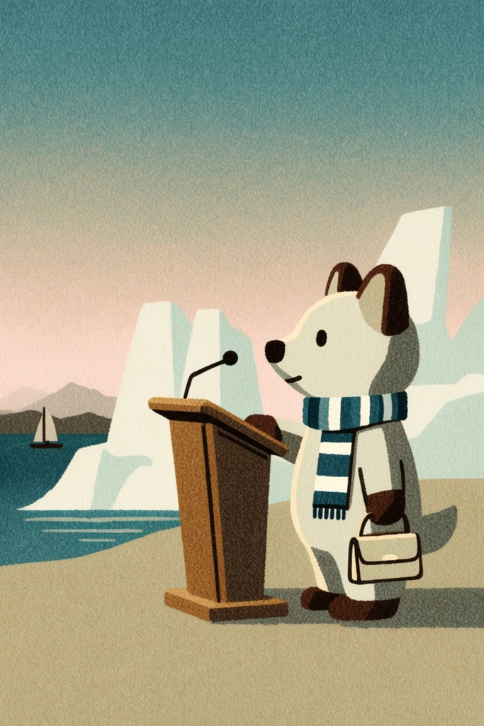 Textured Minimalist Narrative style AI image example 3