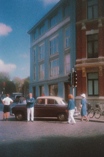 Nostalgic Surrealist Azure style reference image — vintage film grain