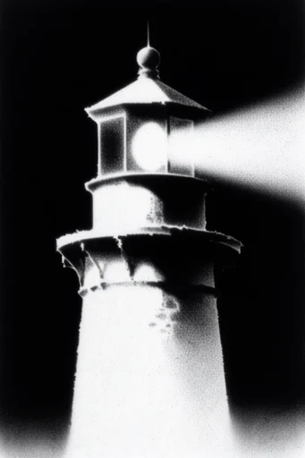 Stark Noir Pointillism style reference image — gritty film grain