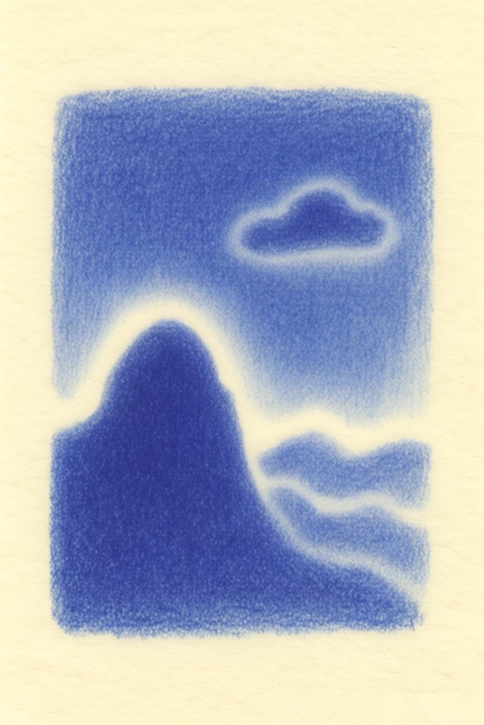 Monochromatic Cobalt Surrealism style AI image example 2