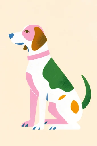 Retro Folk Risograph style reference image — cream paper background