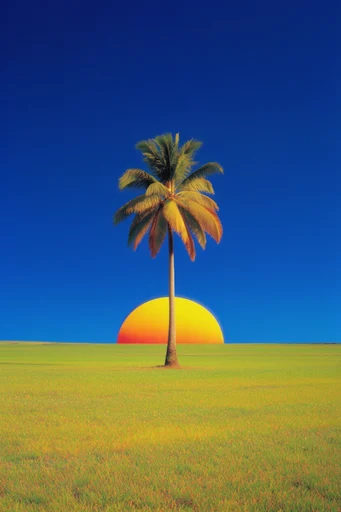 Saturated Surrealist Minimalism style reference image — saturated primary colors
