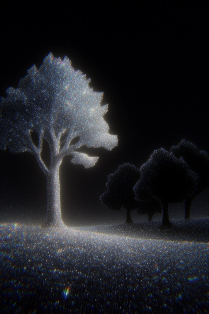 Luminous Cosmic Pointillism style AI image example 2