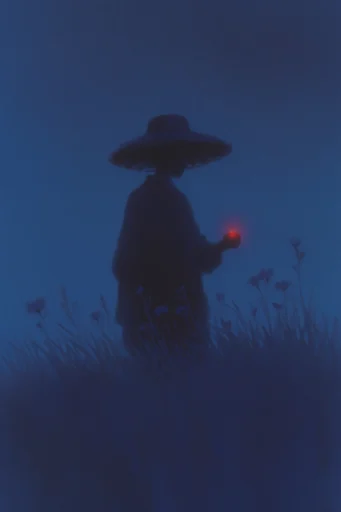 Melancholic Nocturnal Minimalism style reference image — melancholic mood