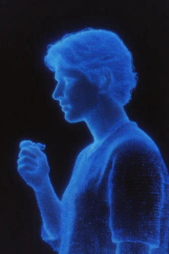 Spectral Digital Lume style reference image — high-contrast black void