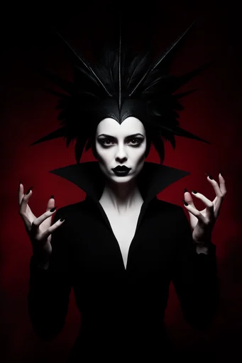 Avant-Garde Crimson Noir style reference image — deep crimson and black palette
