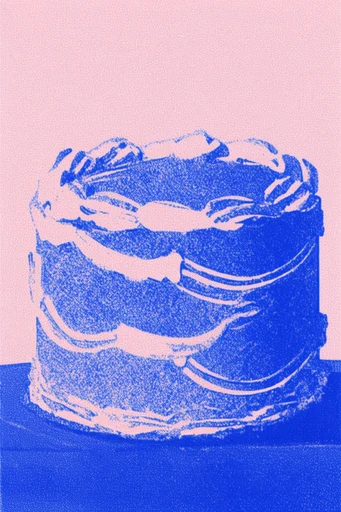Graphic Duotone Halftone style reference image — grainy ink texture