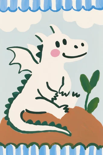Whimsical Graphic Naivism style reference image — risograph texture