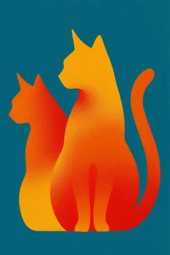 Textured Minimalist Pop style reference image — retro vector art