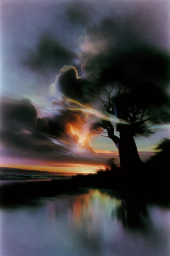 Ethereal Thermal Luminescence style reference image — grainy film texture