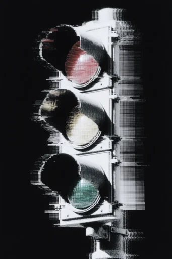 Corrupted Chrome Glitch style reference image — iridescent metallic ripple